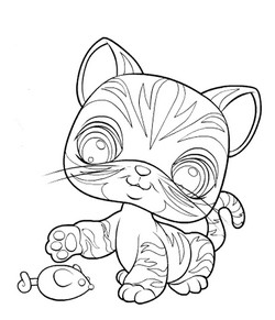 coloriage pet shop chat et sa souris